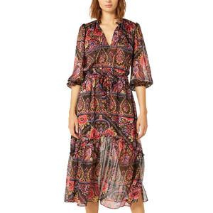 NEW Misa Los Angeles Olivia Dress Floral Chiffon Flora Valentina Women's Medium